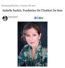 Article de la presse ecrite sur Isabelle serfati fondatrice de l institut du sein paris