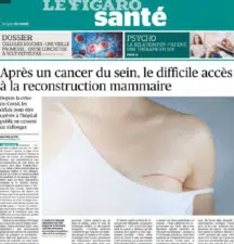 Article de la presse ecrite LE FIGARO SANTE apres un cancer du sein le difficile acces a la reconstruction institut du sein paris